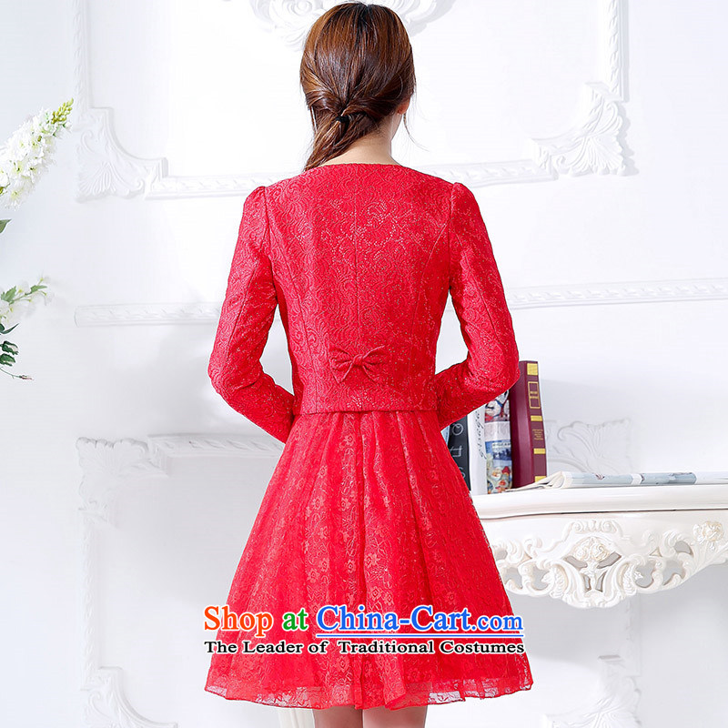 The United States is still clothing spring and autumn 2015 replacing the new bride wedding dress bows to lace skirt fashion clothing sweet bon bon skirt red XXXL, us yet clothing shopping on the Internet has been pressed.