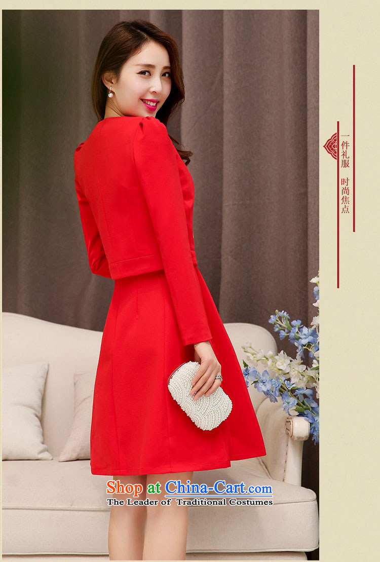As autumn evening dresses women 2015 new wedding dresses two kits long-sleeved round-neck collar red a marriage bows services will serve bridesmaid dresses Qiu Xiang green XL Photo, prices, brand platters! The elections are supplied in the national character of distribution, so action, buy now enjoy more preferential! As soon as possible.