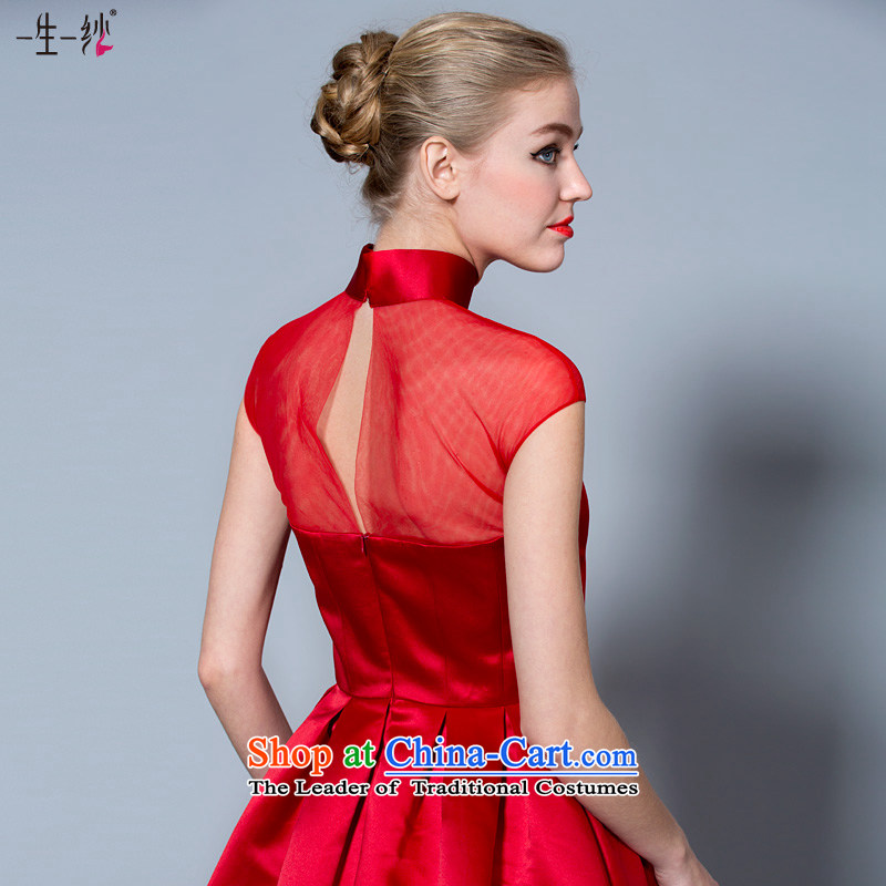 A lifetime of 2015 the new bride short high-lumbar bows to Chinese collar red packets shoulder improved qipao 40121020 red 160/84A thirtieth day pre-sale, a Lifetime yarn , , , shopping on the Internet