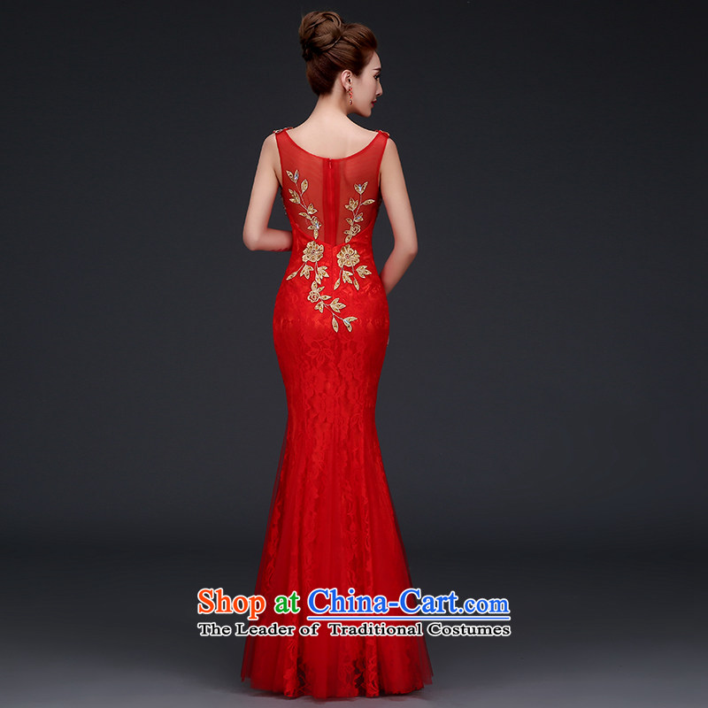 2015 new bride bows services fall wedding dress the betrothal of girls Red Dress Sau San crowsfoot banquet wedding dresses Sau San bridesmaid female red XXL, time Syrian shopping on the Internet has been pressed.