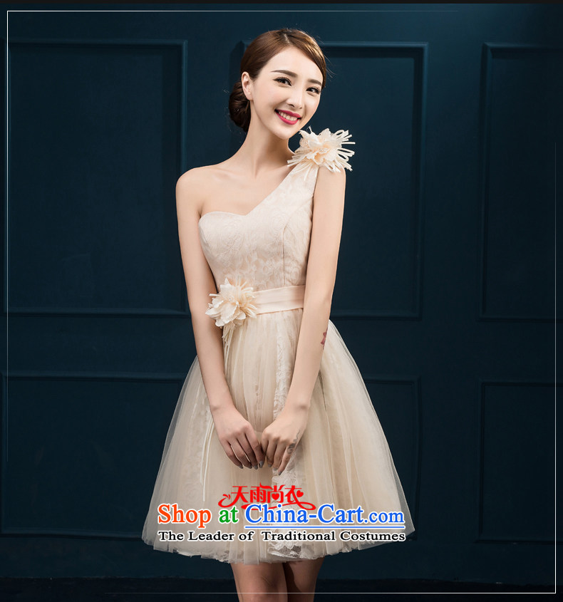 Rain Coat 2015 Autumn yet new marriages yarn bridesmaid dresses shoulder short, thin dinner will be smaller video dress LF222 champagne color pictures, prices, XXL brand platters! The elections are supplied in the national character of distribution, so action, buy now enjoy more preferential! As soon as possible.