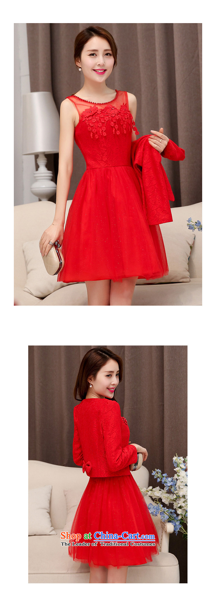 2015 Autumn The new bride with red two kits dresses Sau San temperament dresses dress two kits red XXL picture, prices, brand platters! The elections are supplied in the national character of distribution, so action, buy now enjoy more preferential! As soon as possible.