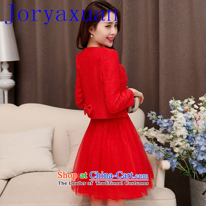 2015 Autumn The new bride with red two kits dresses Sau San temperament dresses dress two kits red XXL, love Yan (axbaby Bebe) , , , shopping on the Internet