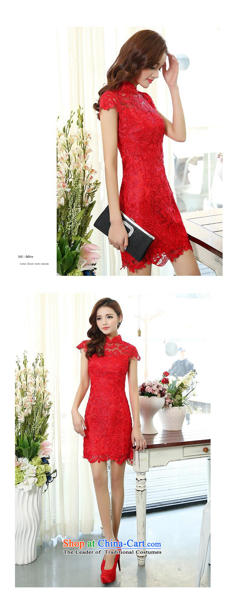 The new bride bows services red wedding dress retro style short of annual meetings of the improved evening dresses cheongsam picture color pictures, prices, XXXL brand platters! The elections are supplied in the national character of distribution, so action, buy now enjoy more preferential! As soon as possible.