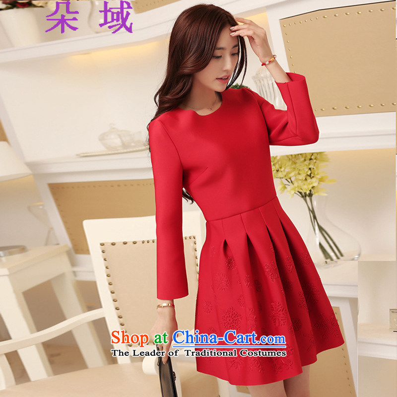 Load the autumn 2015 domain and the new Europe and the temperament space cotton embossing large red bride dresses G601C1291 replacing red , L, flower shop online domain has been pressed.