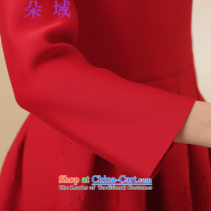 Load the autumn 2015 domain and the new Europe and the temperament space cotton embossing large red bride dresses G601C1291 replacing red , L, flower shop online domain has been pressed.