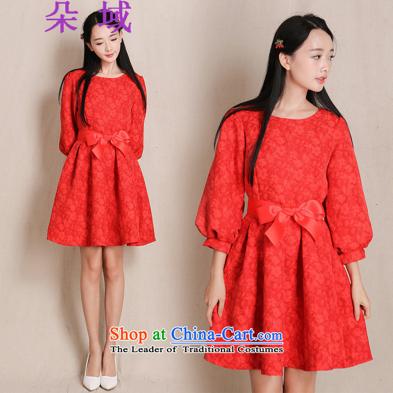 Load the autumn 2015 domain and the new red-hi-back door service New Year bridal dresses dresses G413A929 red flower domain has been pressed, L, online shopping