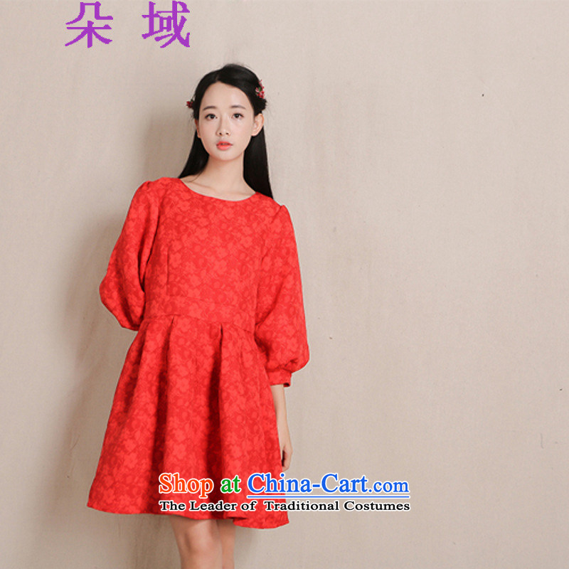 Load the autumn 2015 domain and the new red-hi-back door service New Year bridal dresses dresses G413A929 red flower domain has been pressed, L, online shopping