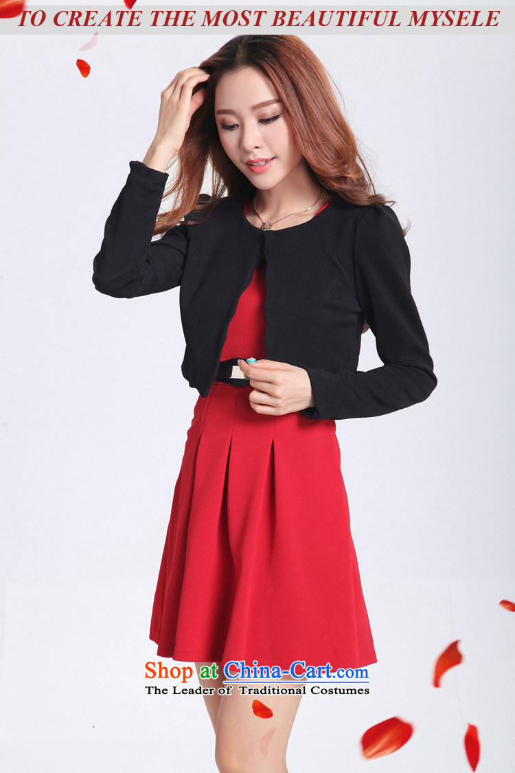 Load the autumn 2015 domain and the new Korean two kits of Sau San sweet long-sleeved dresses marriages bows services back door dress black jacket red skirts 8033 XL Photo, prices, brand platters! The elections are supplied in the national character of distribution, so action, buy now enjoy more preferential! As soon as possible.