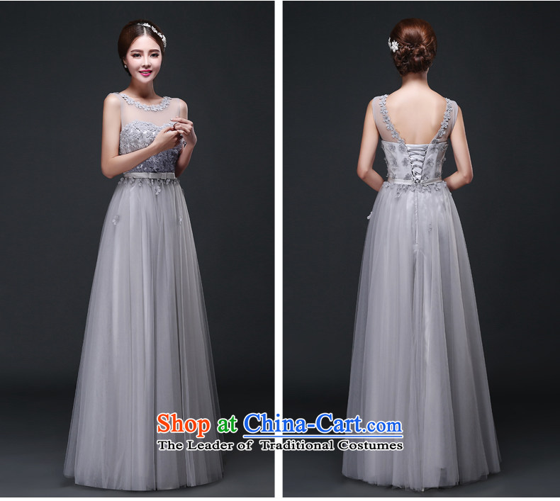 Tslyzm moderator dress 2015 autumn and winter new banquet evening dresses round-neck collar double shoulder length of roka butterfly madame service flowers Smoke Gray XXL picture, prices, brand platters! The elections are supplied in the national character of distribution, so action, buy now enjoy more preferential! As soon as possible.