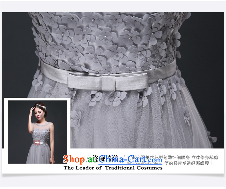 Tslyzm moderator dress 2015 autumn and winter new banquet evening dresses round-neck collar double shoulder length of roka butterfly madame service flowers Smoke Gray XXL picture, prices, brand platters! The elections are supplied in the national character of distribution, so action, buy now enjoy more preferential! As soon as possible.