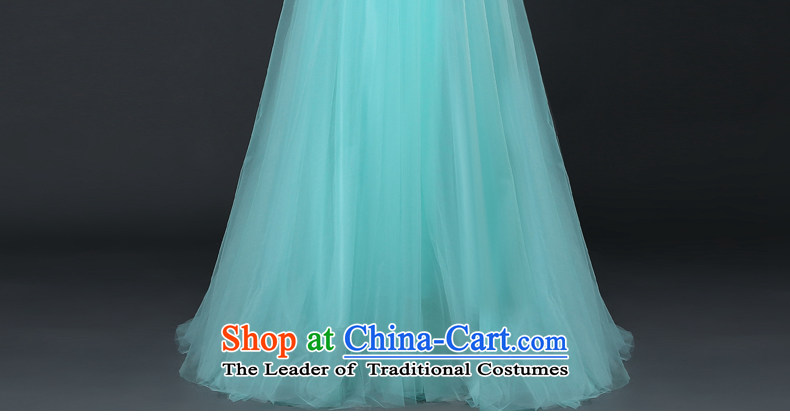 Tslyzm evening dresses long dresses Korean female banquet show will fall and winter 2015 new shoulders round-neck collar back lace small trailing Lake Blue M picture, prices, brand platters! The elections are supplied in the national character of distribution, so action, buy now enjoy more preferential! As soon as possible.