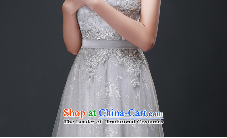 Tslyzm evening dresses long 2015 new autumn and winter bridesmaid dress female Smoke Gray lace shoulders banquet performances moderator smoke gray skirt S picture, prices, brand platters! The elections are supplied in the national character of distribution, so action, buy now enjoy more preferential! As soon as possible.