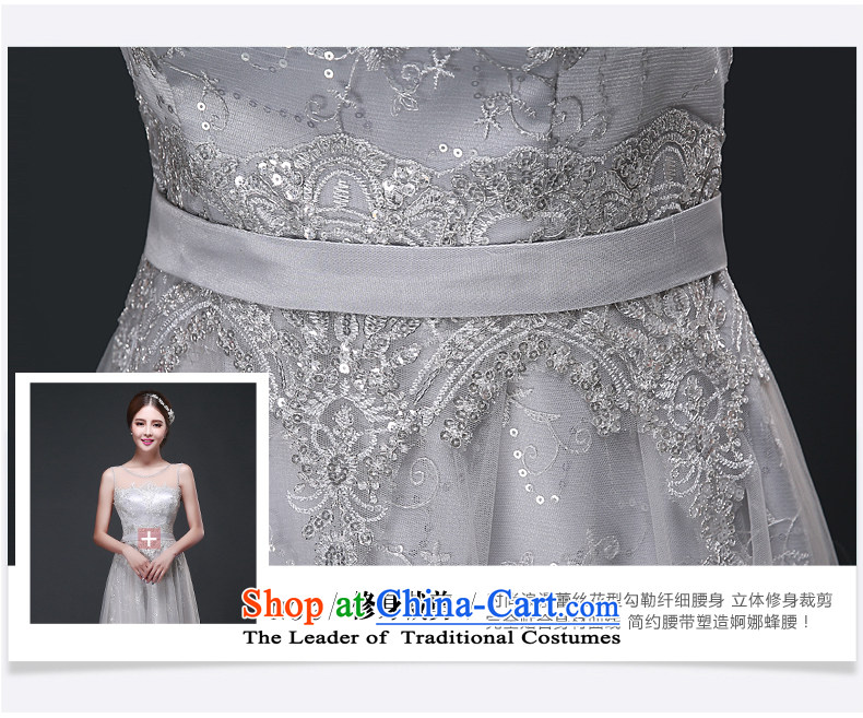 Tslyzm evening dresses long 2015 new autumn and winter bridesmaid dress female Smoke Gray lace shoulders banquet performances moderator smoke gray skirt S picture, prices, brand platters! The elections are supplied in the national character of distribution, so action, buy now enjoy more preferential! As soon as possible.