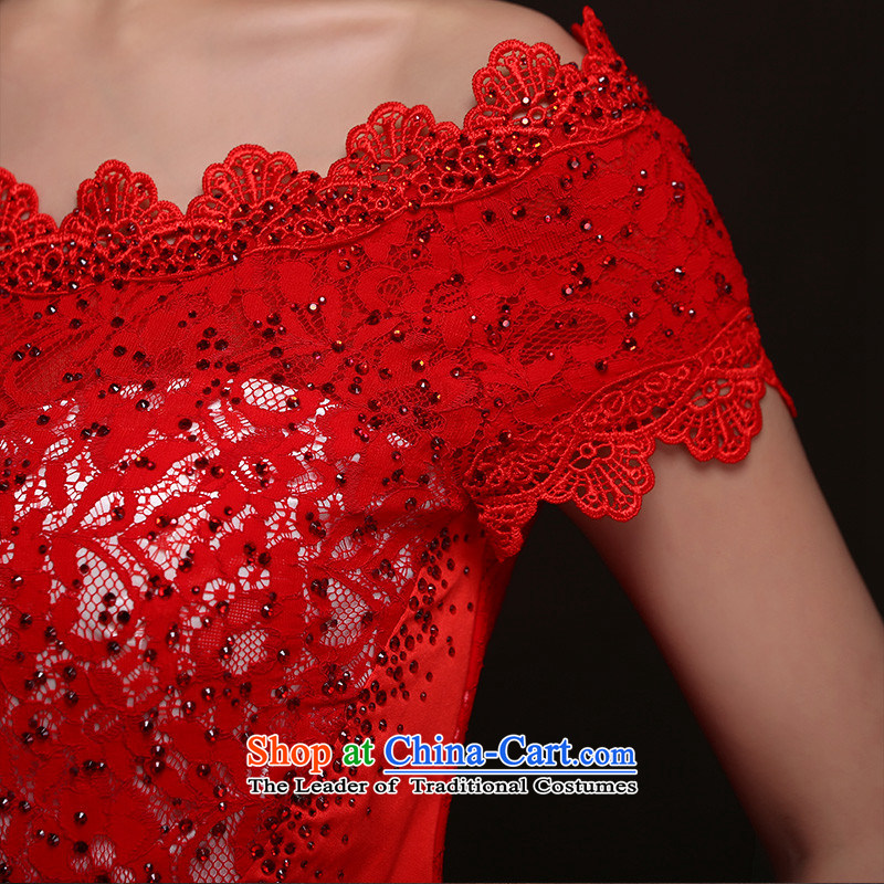 Hannizi       bride wedding dress 2015 new stylish slotted shoulder length) bows to dress red , Korea s, Gigi Lai (hannizi) , , , shopping on the Internet