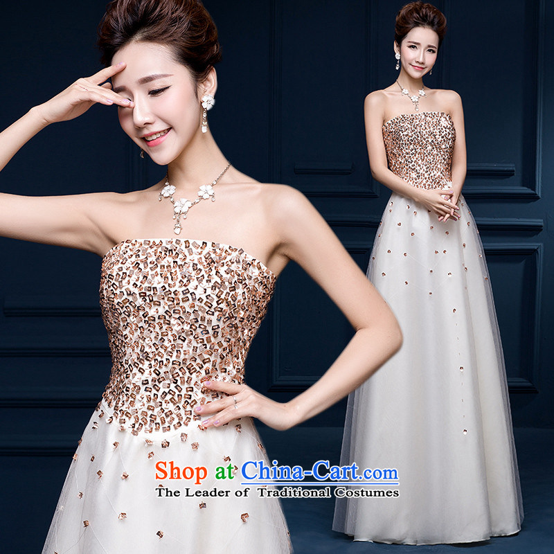 The spring and summer of 2015 New HANNIZI) Bride wedding dress sexy wiping the chest straps banquet dinner dress champagne color of Korea, XXL, hannizi) , , , shopping on the Internet