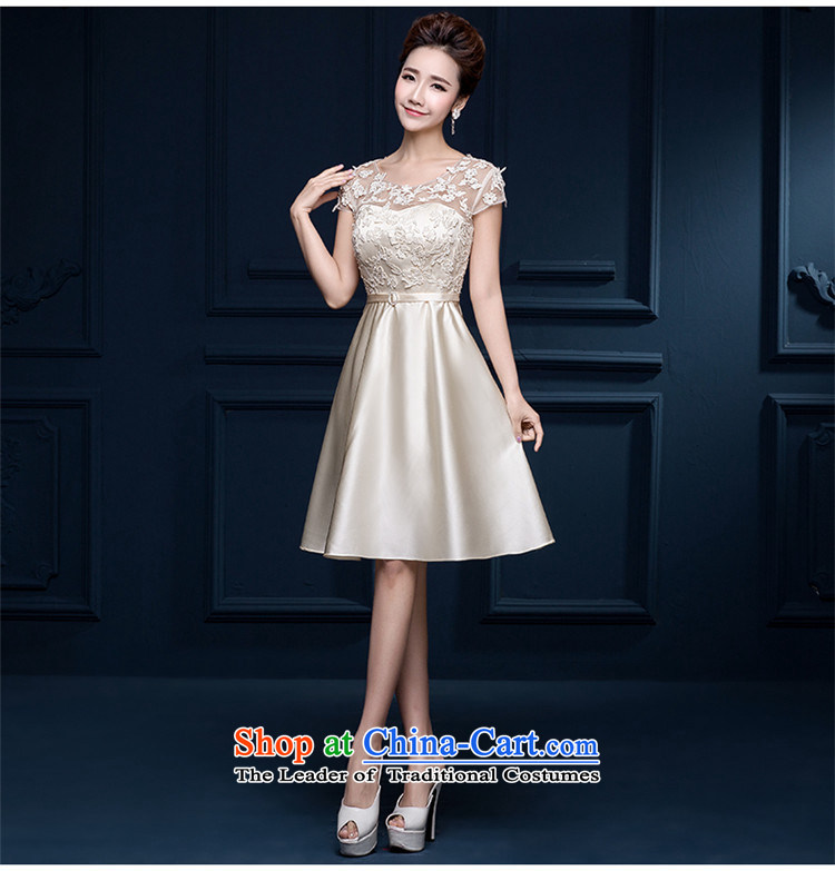 The spring and summer of 2015 New HANNIZI) bows service banquet Dress Short of Korean word shoulder bride dress champagne color L picture, prices, brand platters! The elections are supplied in the national character of distribution, so action, buy now enjoy more preferential! As soon as possible.