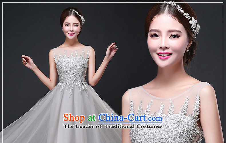 Tslyzm evening dresses of the persons chairing the annual meeting of the Korean dress lace round-neck collar shoulders 2015 Ms. new costumes and Smoke Gray S picture, prices, brand platters! The elections are supplied in the national character of distribution, so action, buy now enjoy more preferential! As soon as possible.