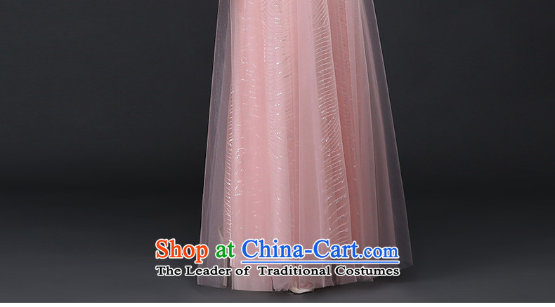 Tslyzm bridesmaid service long banquet dinner dress shoulders Korean brides pink drink service stylish new 2015 autumn and winter bare pink XXL picture, prices, brand platters! The elections are supplied in the national character of distribution, so action, buy now enjoy more preferential! As soon as possible.