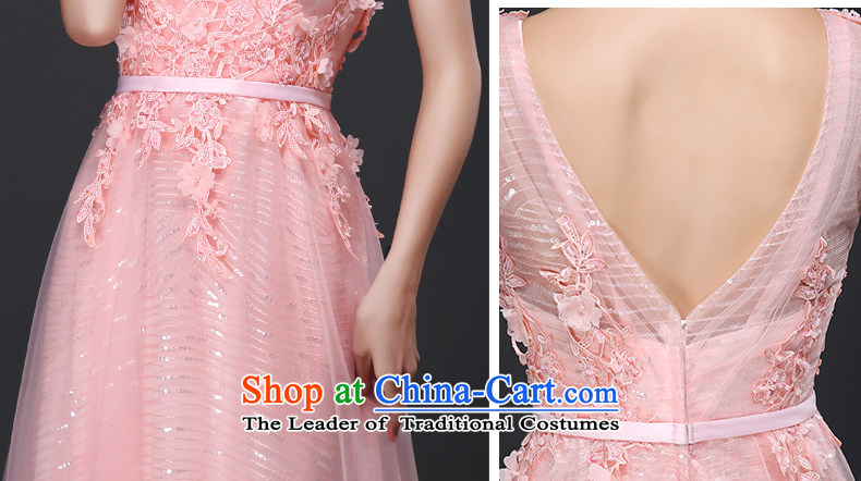 Tslyzm bridesmaid service long banquet dinner dress shoulders Korean brides pink drink service stylish new 2015 autumn and winter bare pink XXL picture, prices, brand platters! The elections are supplied in the national character of distribution, so action, buy now enjoy more preferential! As soon as possible.