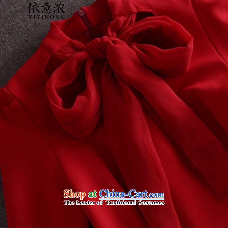 In accordance with the intention the autumn 2015 load thick Bow Tie long-sleeved Sau San package and crowsfoot skirt dresses dress Skirt holding more than 300 in accordance with the S, red (YIYINONG) , , , shopping on the Internet