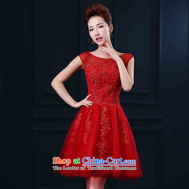 The spring and summer of 2015 New HANNIZI word, shoulder Korean style solid color red bridal dresses lace bridesmaid Service of Korea s Red Gigi Lai (hannizi) , , , shopping on the Internet