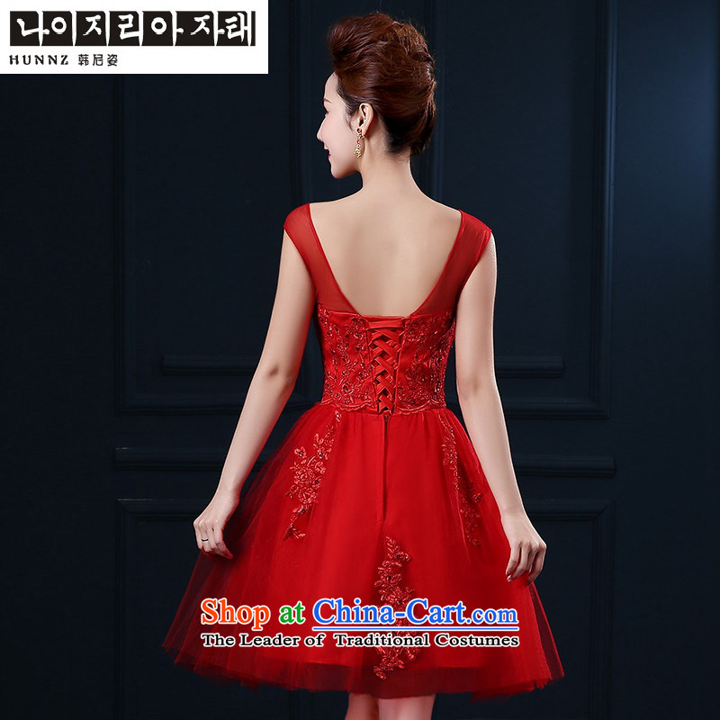The spring and summer of 2015 New HANNIZI word, shoulder Korean style solid color red bridal dresses lace bridesmaid Service of Korea s Red Gigi Lai (hannizi) , , , shopping on the Internet