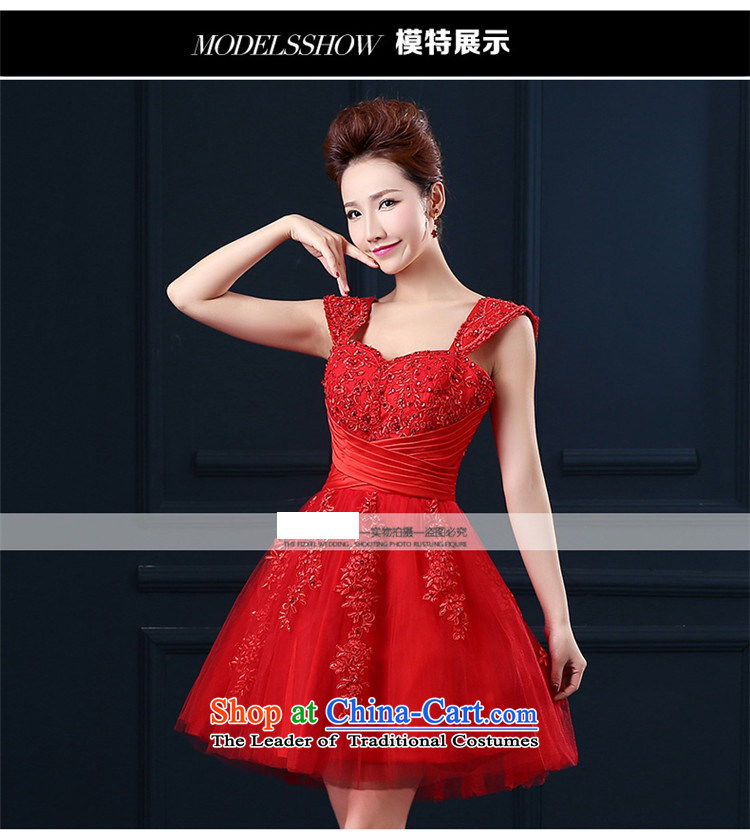 Hannizi        bridesmaid service bridal dresses Word 2015 shoulder straps, lace banquet evening dresses red S picture, prices, brand platters! The elections are supplied in the national character of distribution, so action, buy now enjoy more preferential! As soon as possible.