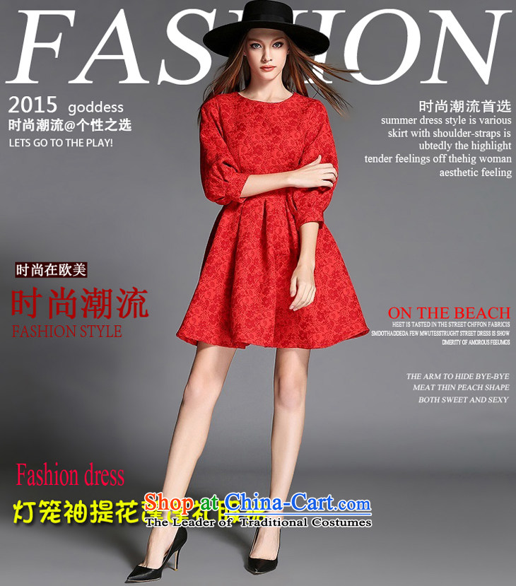 The OSCE Poetry Film 2015 autumn and winter new women's lantern cuff Jacquard Lace dresses red bon bon dress skirt bridesmaid bows services under the auspices of the lift mast mount married women red L picture, prices, brand platters! The elections are supplied in the national character of distribution, so action, buy now enjoy more preferential! As soon as possible.
