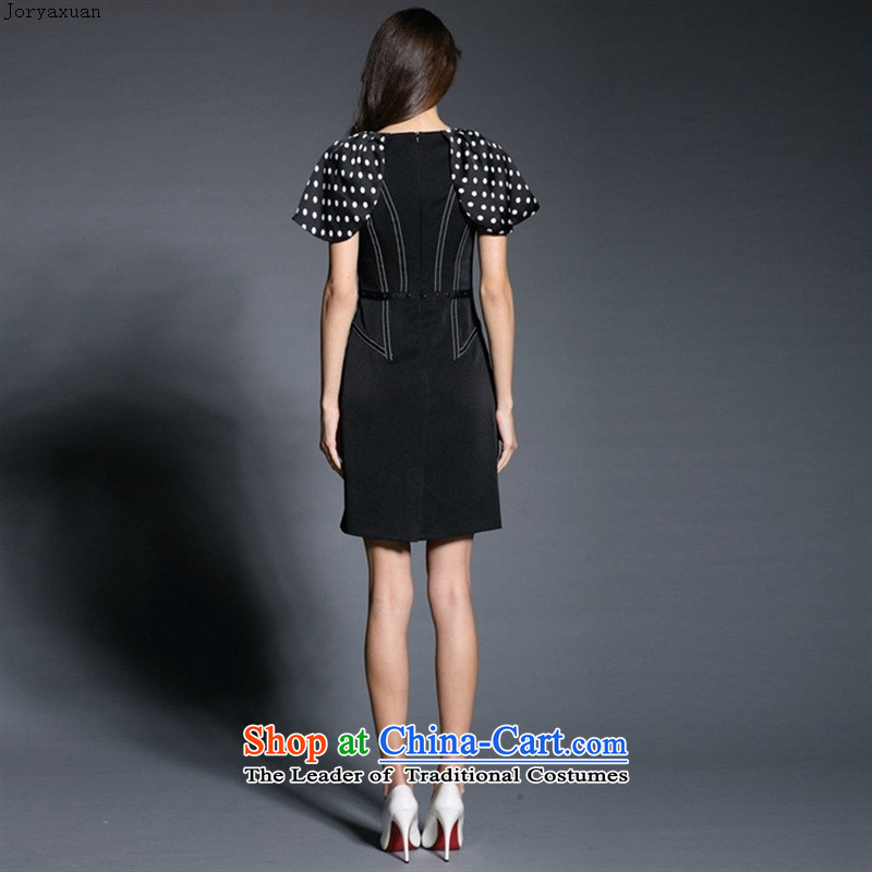 Web soft clothes spring 2015 new simple graphics thin, black point modifier character wave bubble cuff dresses small black dress , Zhou Xuan Ya (joryaxuan) , , , shopping on the Internet