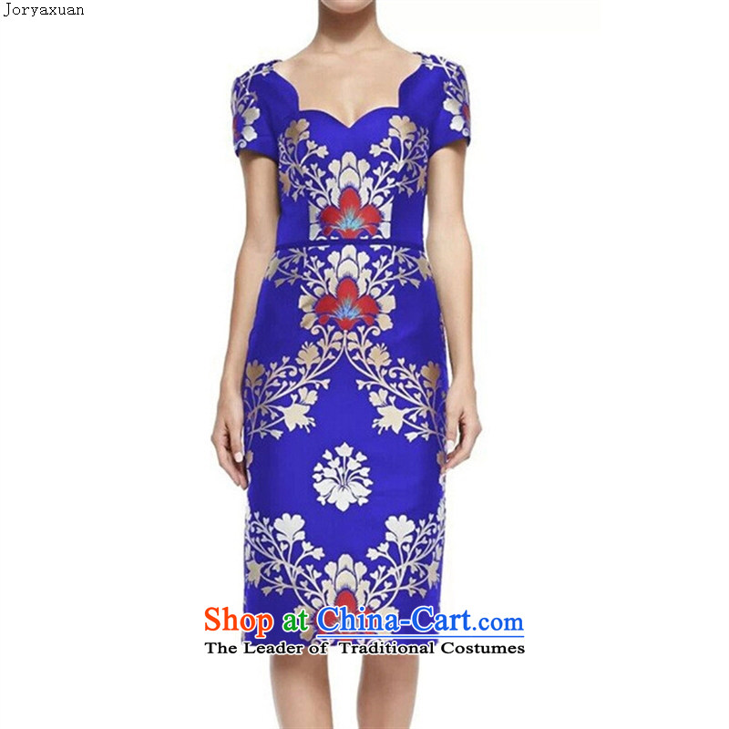 Web soft clothes spring 2015 new stamp elegance women aware of the high end of the atmospheric dresses small red M Cheuk-ya dress Xuan (joryaxuan) , , , shopping on the Internet