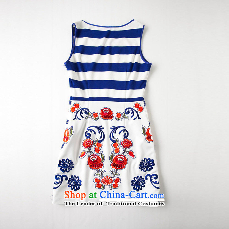 Web soft clothes 2015 Spring/Summer new sweet princess skirt streaks stitching high-end fashion embroidered dress small blue dress S picture, prices, brand platters! The elections are supplied in the national character of distribution, so action, buy now enjoy more preferential! As soon as possible.