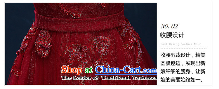 The new 2015 HANNIZI spring and summer bride wedding dress lace stylish banquet dinner dress the word shoulder deep red M picture, prices, brand platters! The elections are supplied in the national character of distribution, so action, buy now enjoy more preferential! As soon as possible.