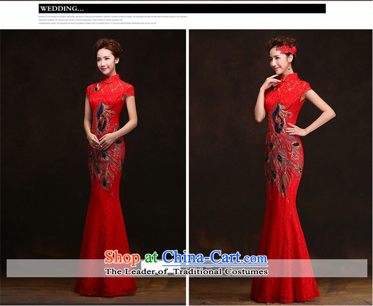 The spring and summer of 2015 New HANNIZI) Bride wedding dress retro floral long banquet dinner dress red XL Photo, prices, brand platters! The elections are supplied in the national character of distribution, so action, buy now enjoy more preferential! As soon as possible.