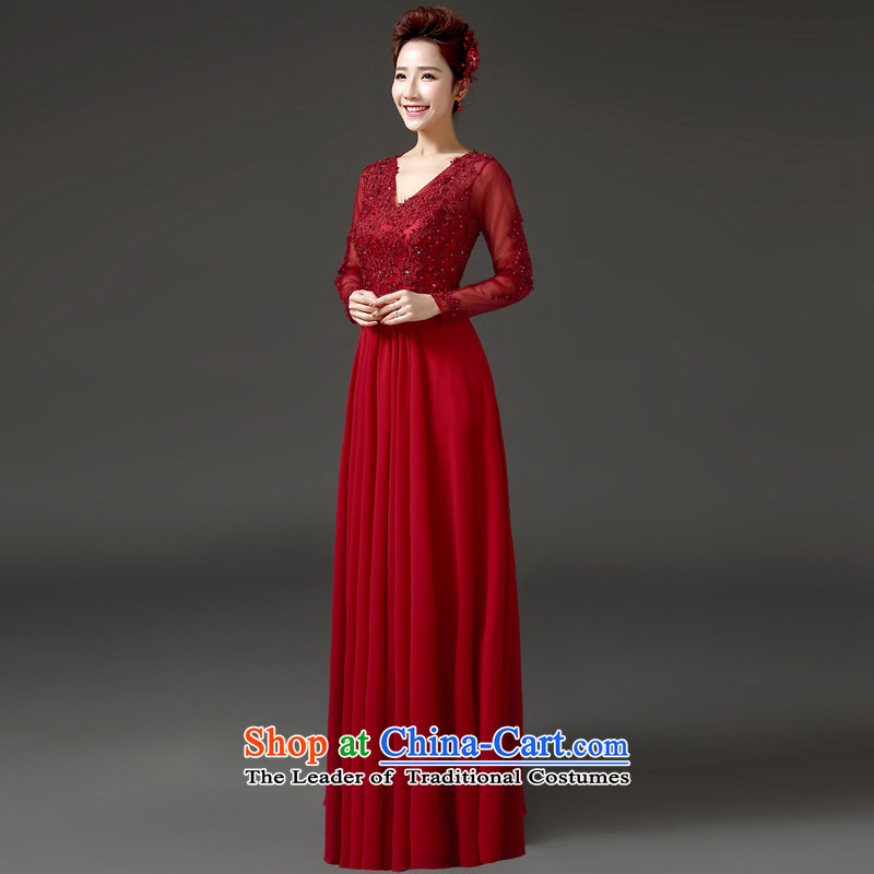 Lan-yi marriages bows frockcoat Korean Version to align the thin long-sleeved evening dresses banquet hosted dress autumn new products to contact customer service, make supplement, Yi (LANYI) , , , shopping on the Internet