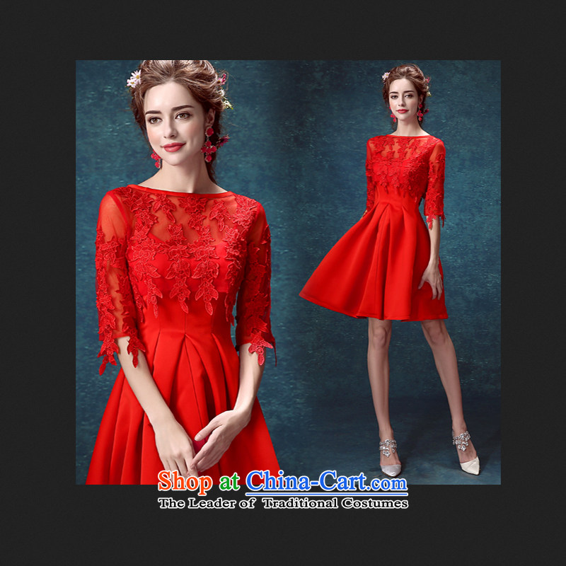 The first white into about red lace in long-sleeved bride with a drink service of marriage wedding dress small 2015 New Red tailored to contact customer service, white first into about shopping on the Internet has been pressed.