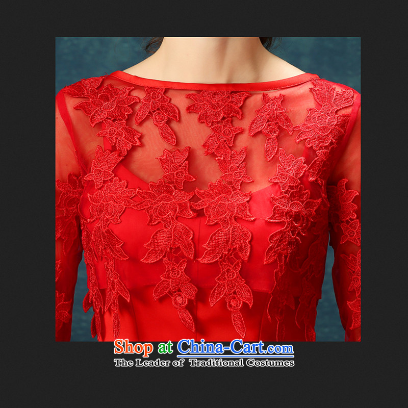The first white into about red lace in long-sleeved bride with a drink service of marriage wedding dress small 2015 New Red tailored to contact customer service, white first into about shopping on the Internet has been pressed.
