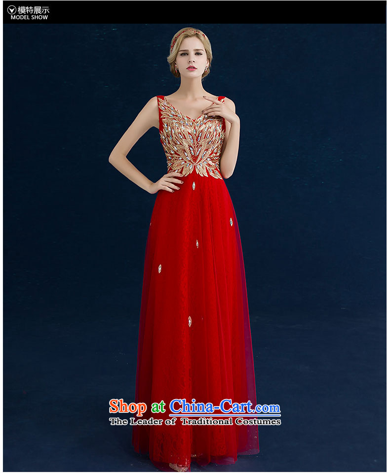 Seal Jiang marriages bows dress skirt 2015 winter new magenta lace on chip long shoulders V-neck strap for larger female Red Dress Sau San XL Photo, prices, brand platters! The elections are supplied in the national character of distribution, so action, buy now enjoy more preferential! As soon as possible.