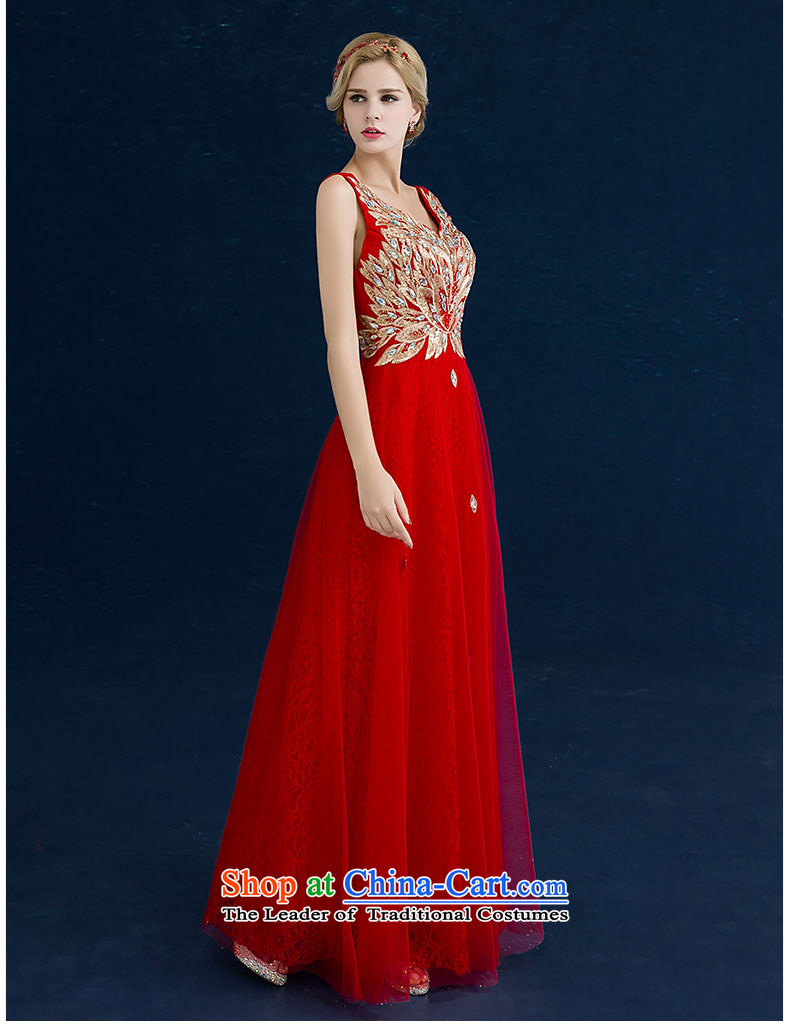 Seal Jiang marriages bows dress skirt 2015 winter new magenta lace on chip long shoulders V-neck strap for larger female Red Dress Sau San XL Photo, prices, brand platters! The elections are supplied in the national character of distribution, so action, buy now enjoy more preferential! As soon as possible.