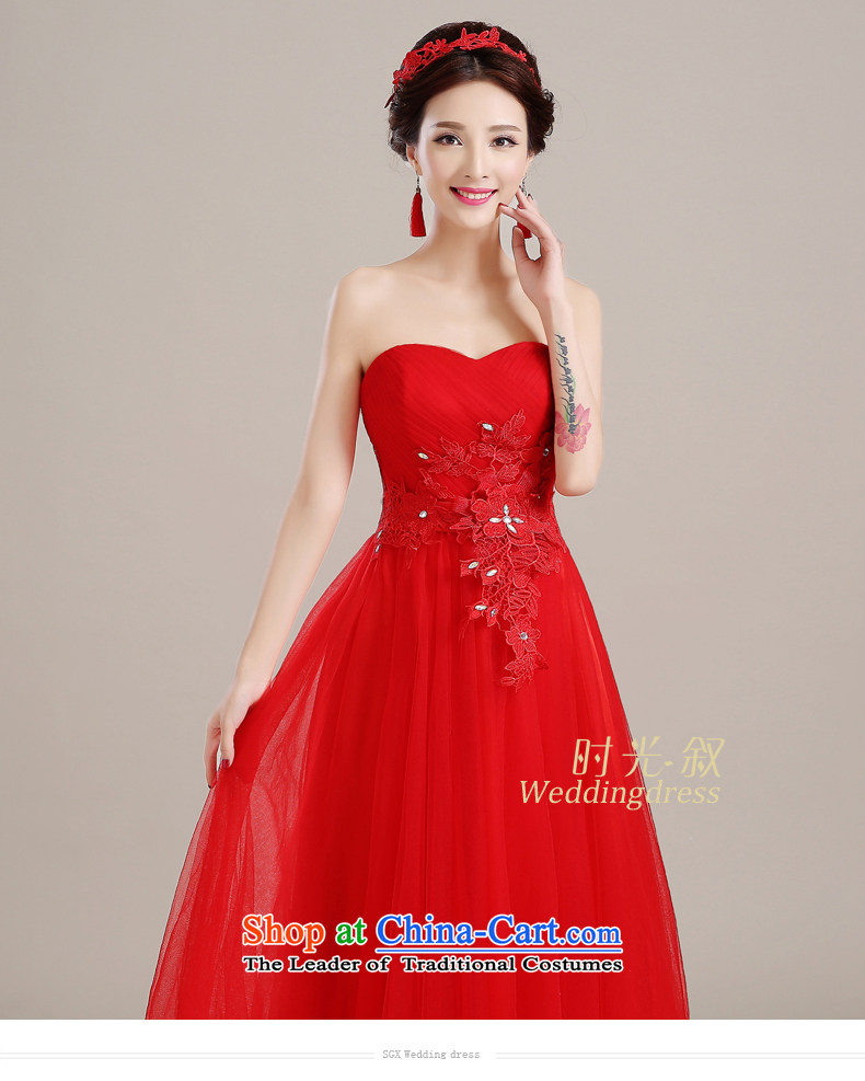 Time Syria of  autumn and winter 2015 new Korean anointed chest lace Sau San video thin bride wedding dress uniform red tie bows evening dresses long red XXL picture, prices, brand platters! The elections are supplied in the national character of distribution, so action, buy now enjoy more preferential! As soon as possible.