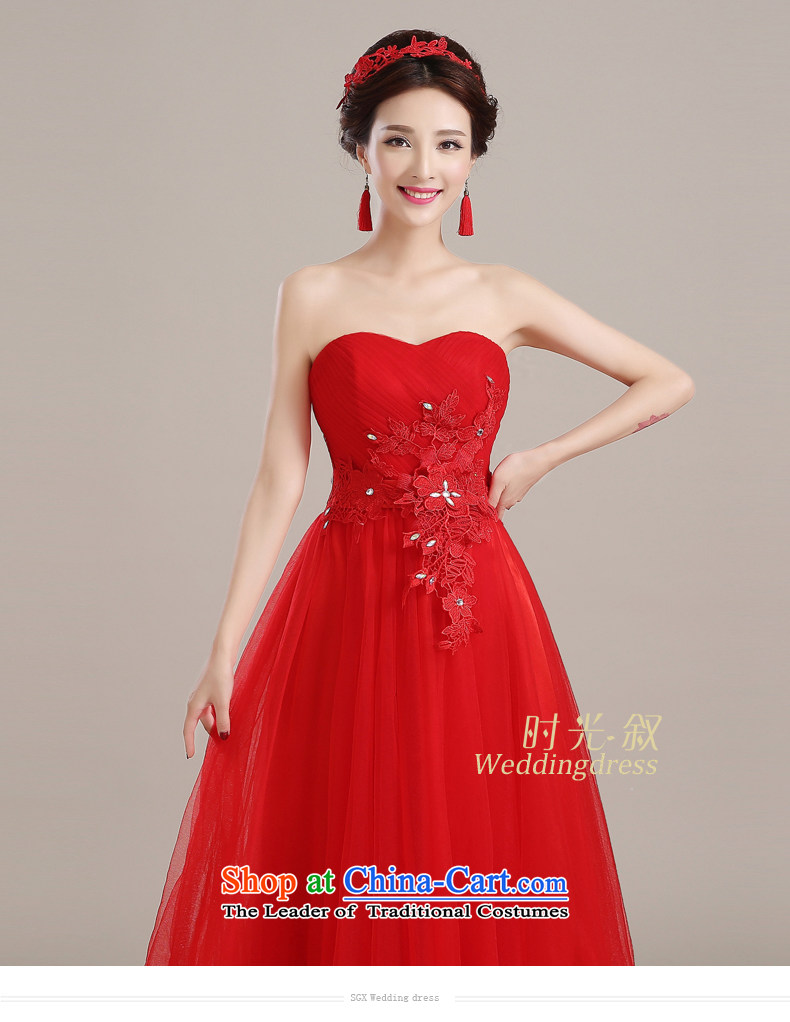 Time Syria of  autumn and winter 2015 new Korean anointed chest lace Sau San video thin bride wedding dress uniform red tie bows evening dresses long red XXL picture, prices, brand platters! The elections are supplied in the national character of distribution, so action, buy now enjoy more preferential! As soon as possible.