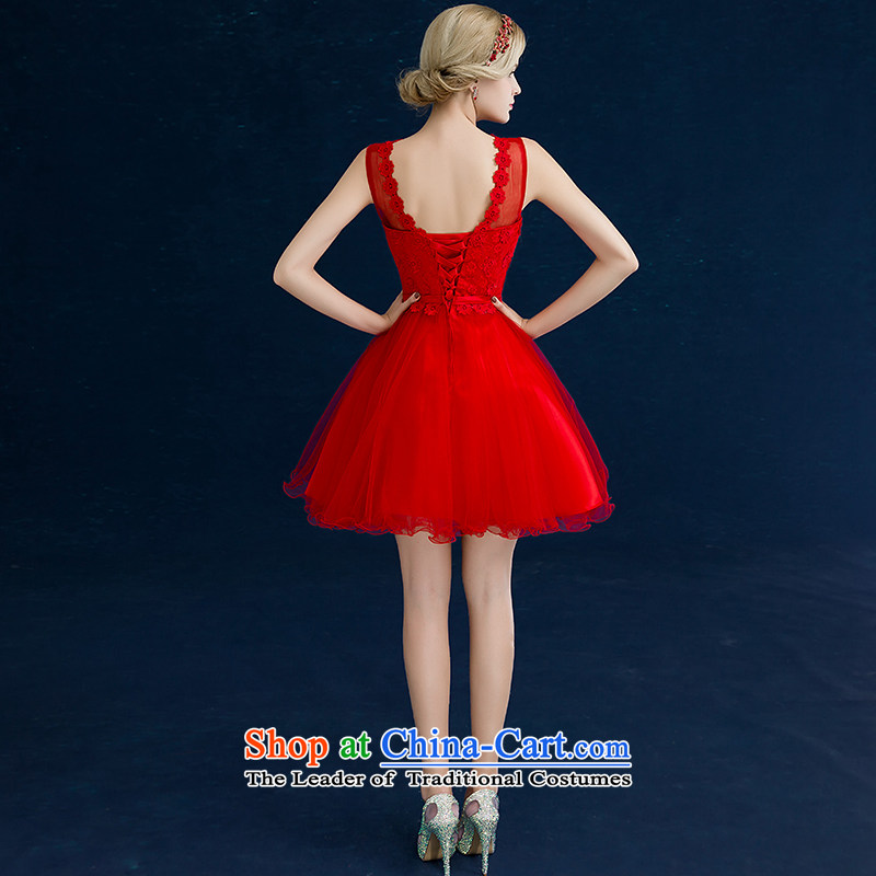Jiang bride bows service seal 2015 new autumn and winter Korean word wedding dress Red Dress Short, banquet autumn female red XXL, A seal Jiang shopping on the Internet has been pressed.