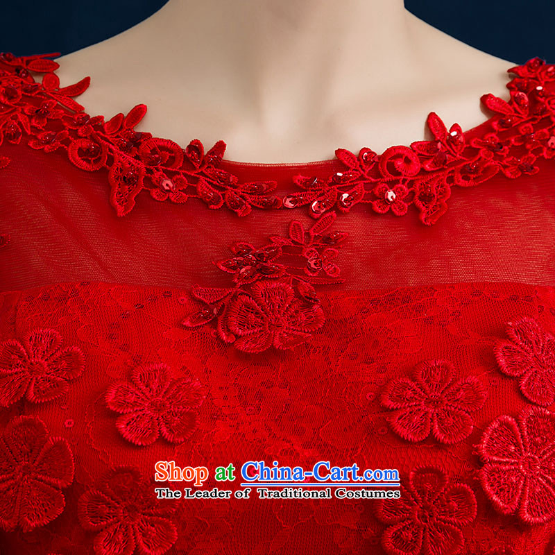 Seal the bride bows service Jiang, 2015 autumn and winter new stylish wedding dress red shoulders lace banquet evening dresses female red tailored, seal has been pressed Jiang shopping on the Internet
