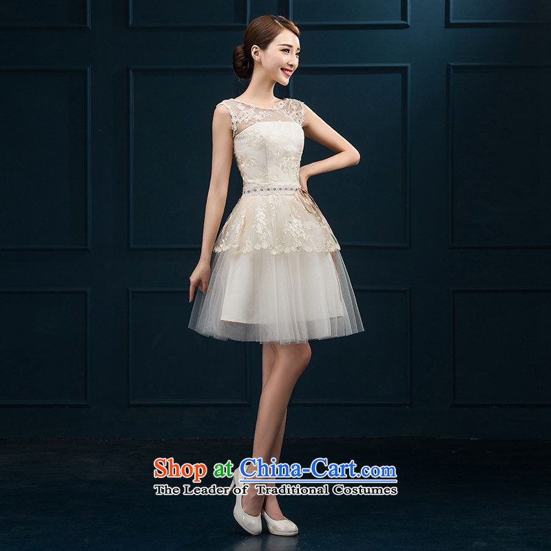 Rain-sang yi 2015 new Korean short, thin dinner will be blissful graphics bridesmaid small dress marriages bows services LF223 champagne color tailored, rain-sang Yi shopping on the Internet has been pressed.