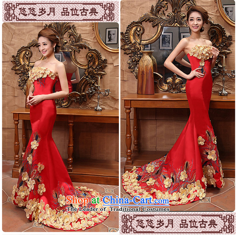 Seal the bride dress dress Jiang 2015 autumn and winter Korean anointed chest bows to red tail light dress Sau San video thin crowsfoot wedding dress girl to align the zip M picture, prices, brand platters! The elections are supplied in the national character of distribution, so action, buy now enjoy more preferential! As soon as possible.