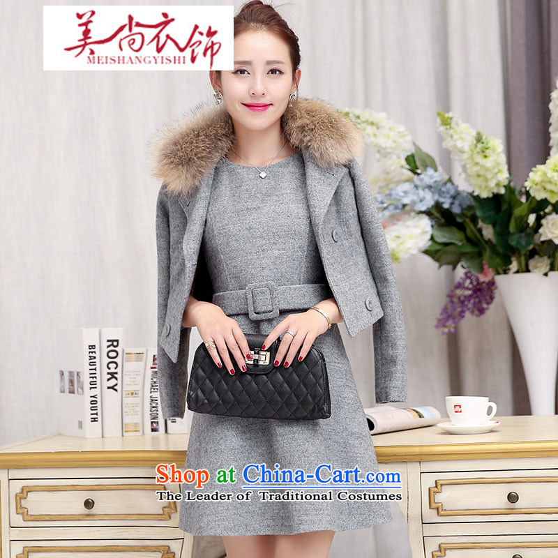The United States is still fall/winter clothing and accessories for women new stylish Sau San Mao jacket? two kits dresses wedding dress bows back door onto red/ M, the United States is really gross clothing shopping on the Internet has been pressed.