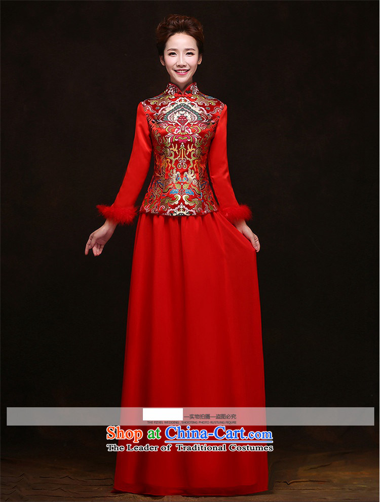 The spring and summer of 2015 New HANNIZI) Bride wedding dress evening dresses red long large retro, Red XL Photo, prices, brand platters! The elections are supplied in the national character of distribution, so action, buy now enjoy more preferential! As soon as possible.