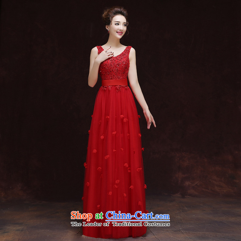 Rain-sang yi 2015 new marriage yarn Korean modern red shoulders V-Neck lace on large numbers of pregnant women dress LF204 video thin red , L, rain is yi , , , shopping on the Internet