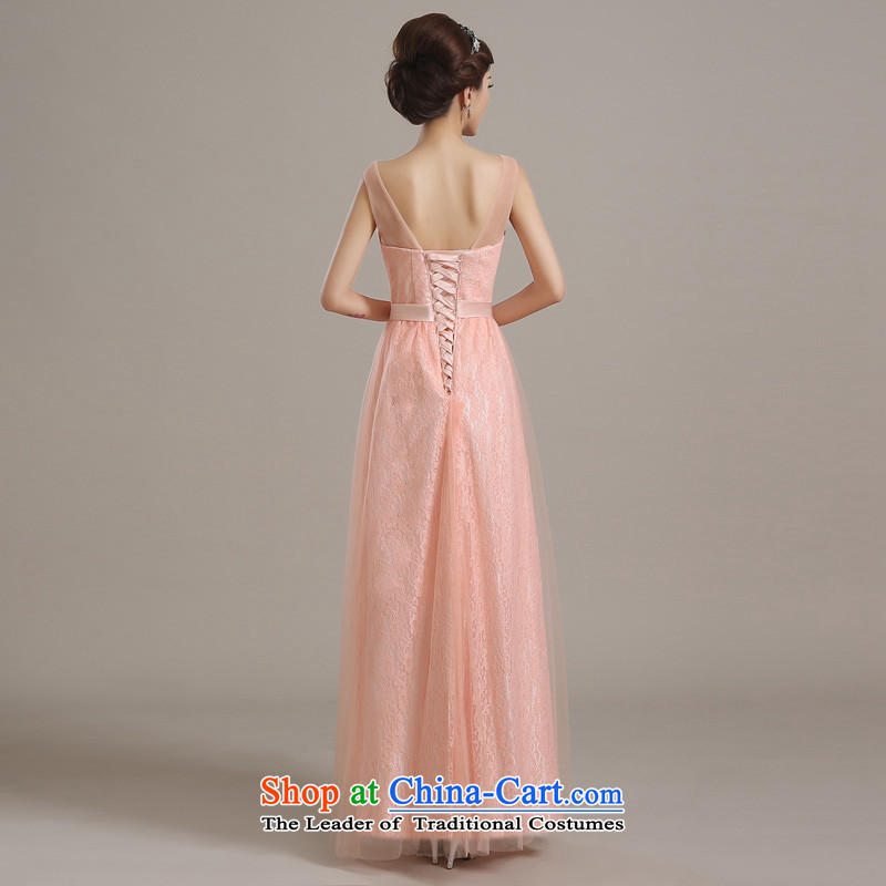 Time the  new 2015 Syria bare pink marriage round-neck collar transparent shoulders wedding dresses long evening dress bows Service Bridal large fat mm video thin bare pink S time Syrian shopping on the Internet has been pressed.