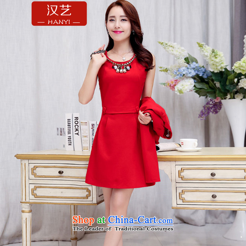 Han-yi 2015 autumn and winter Chinese Short, small dress dinner drink service brides marriage back door bridesmaid dress red video thin Sau San suits skirts red XL, Han Yi , , , shopping on the Internet